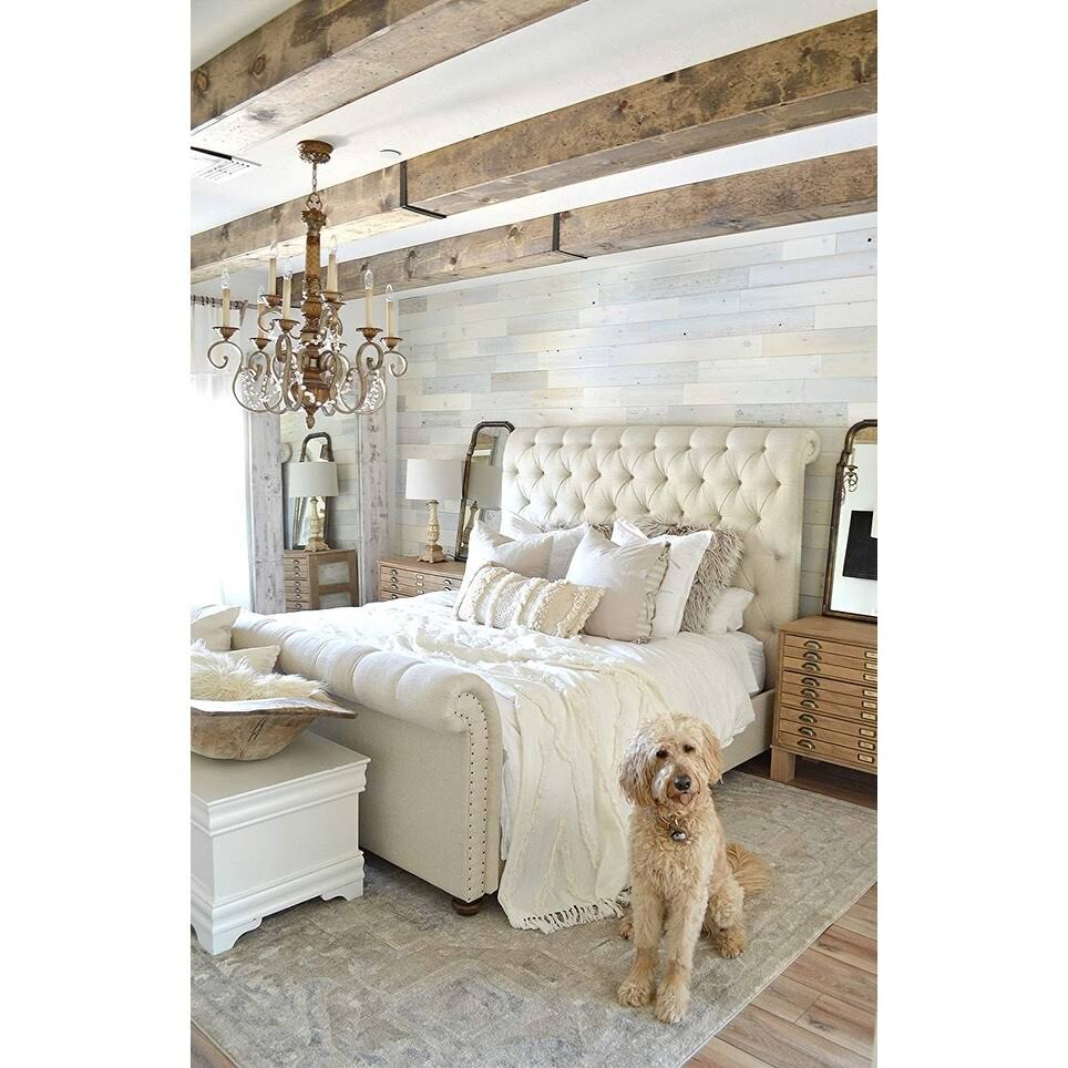 Reclaimed Wooden Wall Planks Peel and Stick 10 Sq. ft Coastal White N236299