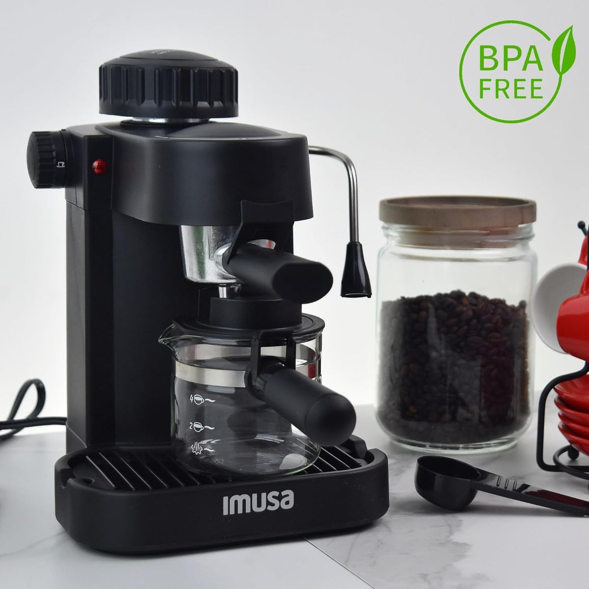4 Cup Espresso Cappuccino Maker Black E225