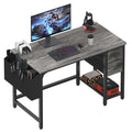 Black 40 Inch Reversible Computer Desk with Fabric Drawers B8365
