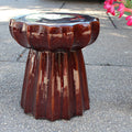 Round Scalloped Ceramic Garden Stool V63750