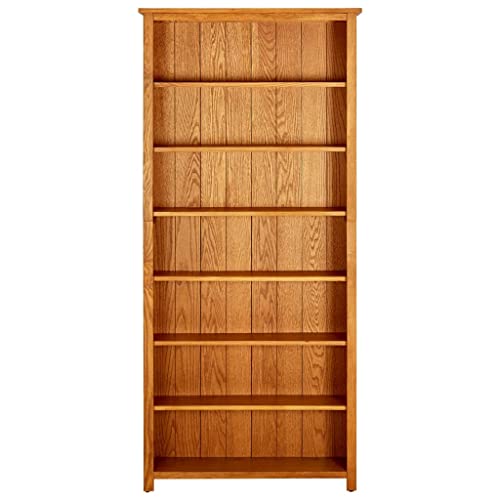 7-Tier Solid Oak Wood Bookcase R112964