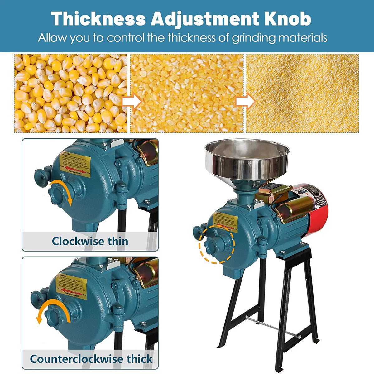 110V Electric Grain Mill Flour Grinder Y3930
