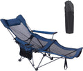Oversized Folding Reclining Camping Chair with Footrest E619092
