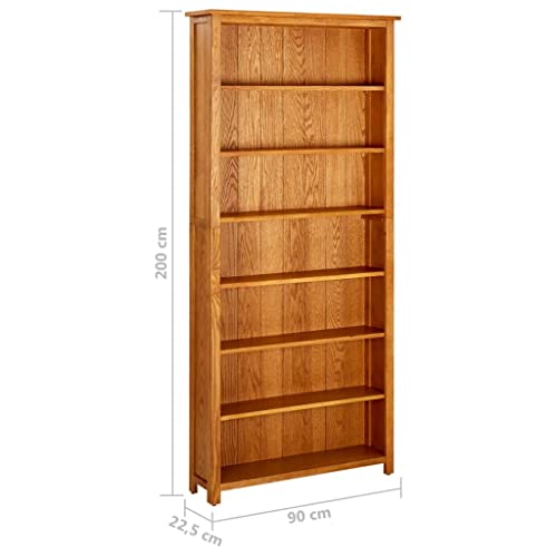 7-Tier Solid Oak Wood Bookcase R112964