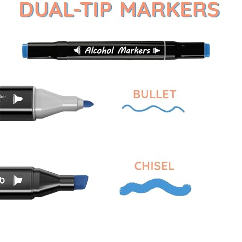 120 Colors Dual Tip Alcohol Markers Set C751019