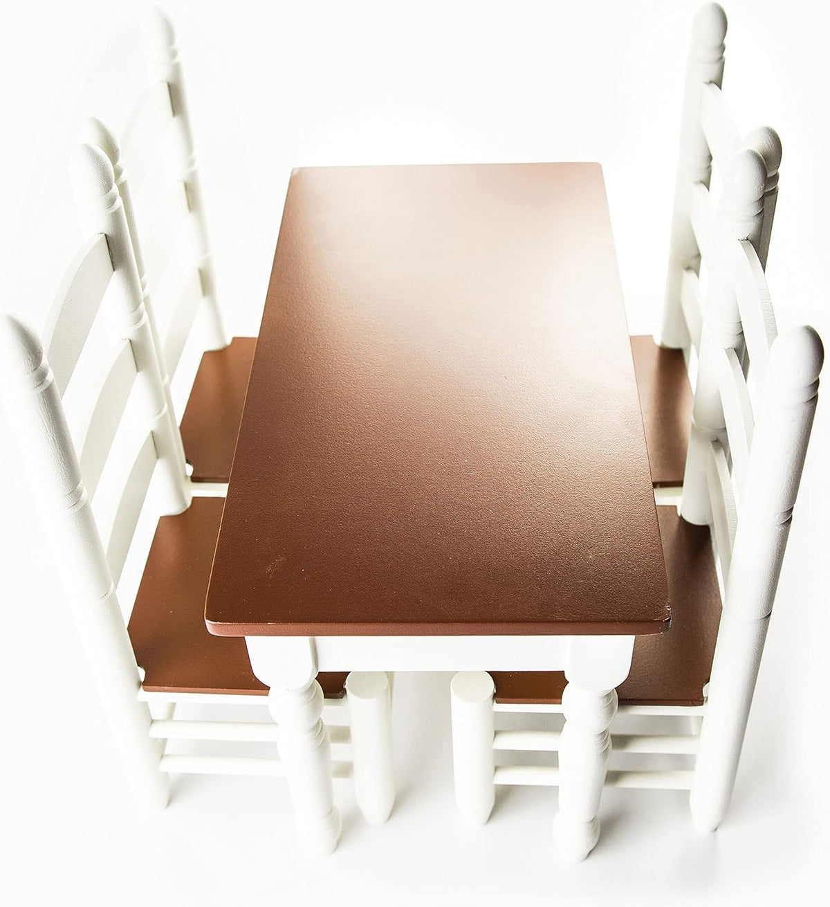 18 Inch Doll Furniture Wooden Kitchen Table and Two Chairs J94325