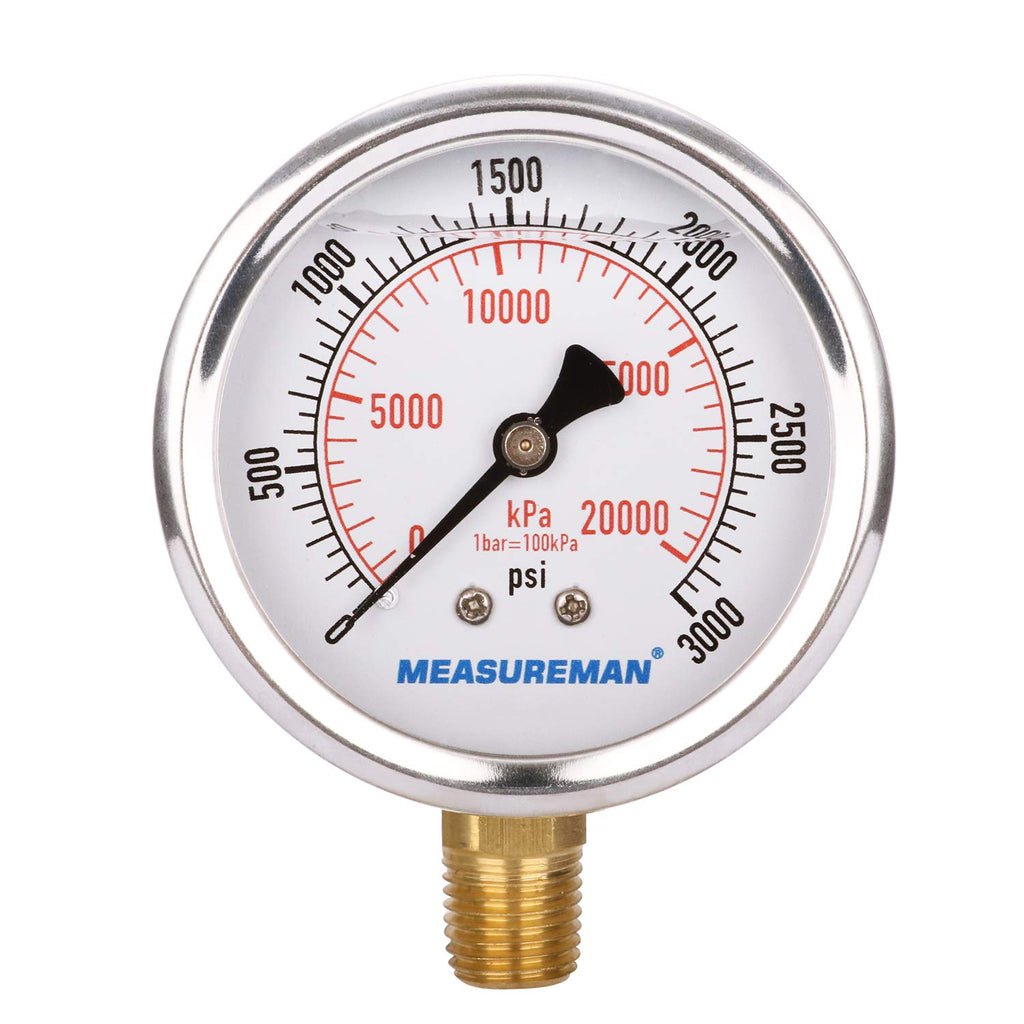 2-1/2inch Liquid Filled Hydraulic Pressure Gauge 0-5000psi/kpa Q934693