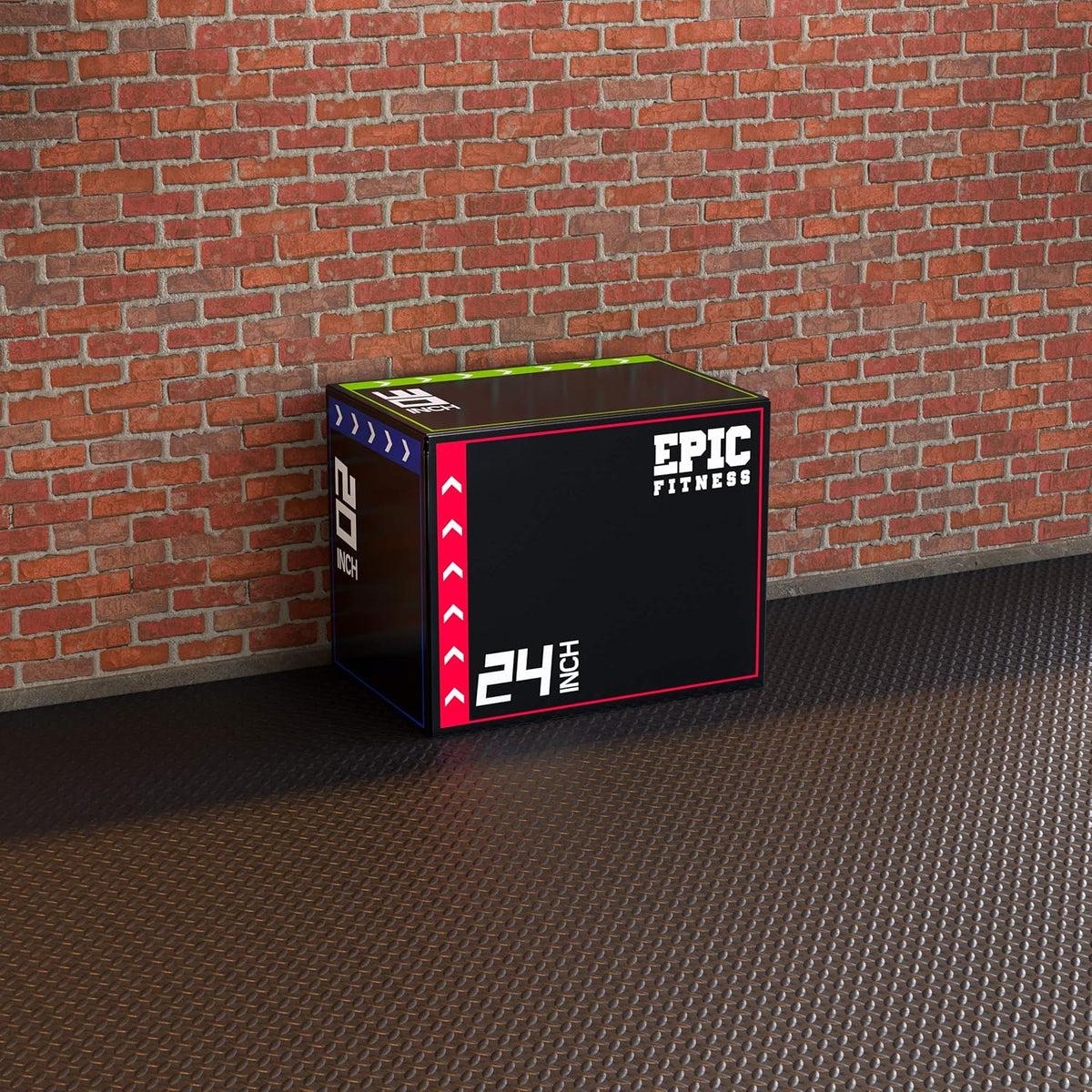 3-in-1 Foam Plyometric Jump Box with High-Density EPE Foam Core and PVC Leather Cover, 20", 24", 30" E368