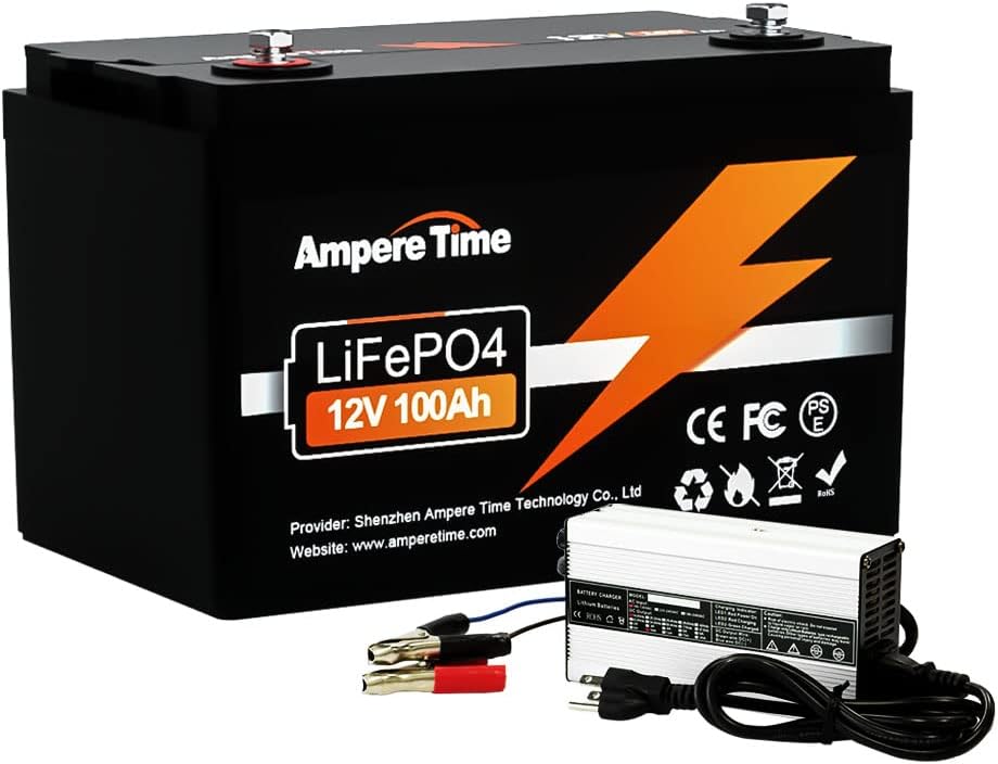 12V 100Ah LiFePO4 Battery with 14.6V 10A Charger Q759402