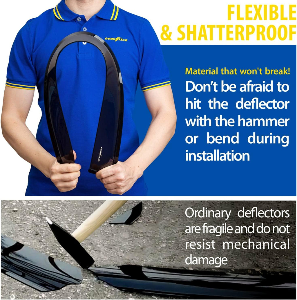 Shatterproof Window Deflectors, Tape-on Rain Guards, 4 pcs P607610