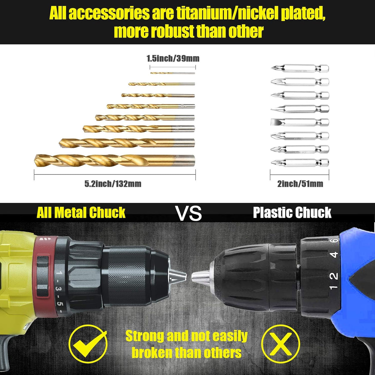 1/2'' Cordless Hammer Drill with 2.0Ah Battery U339
