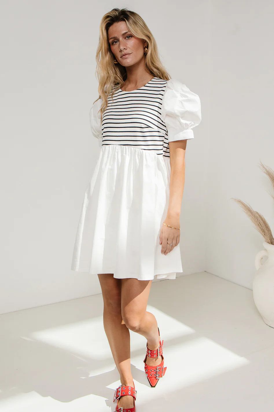 Puff Sleeve Mini Dress Q478810