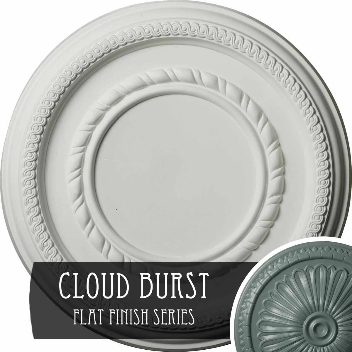 12 5/8x22OD x 1 1/8x22P Hand-Painted Ceiling Medallion U4041