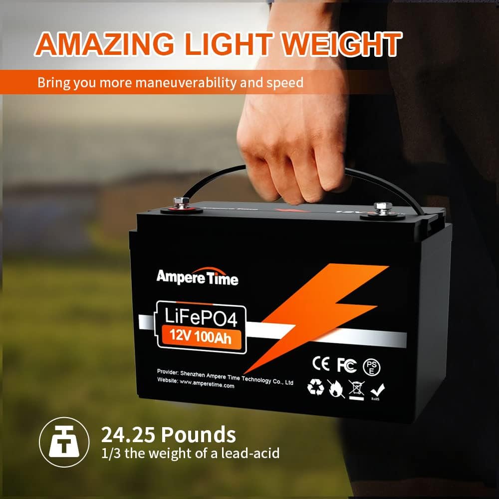 12V 100Ah LiFePO4 Battery with 14.6V 10A Charger Q759402