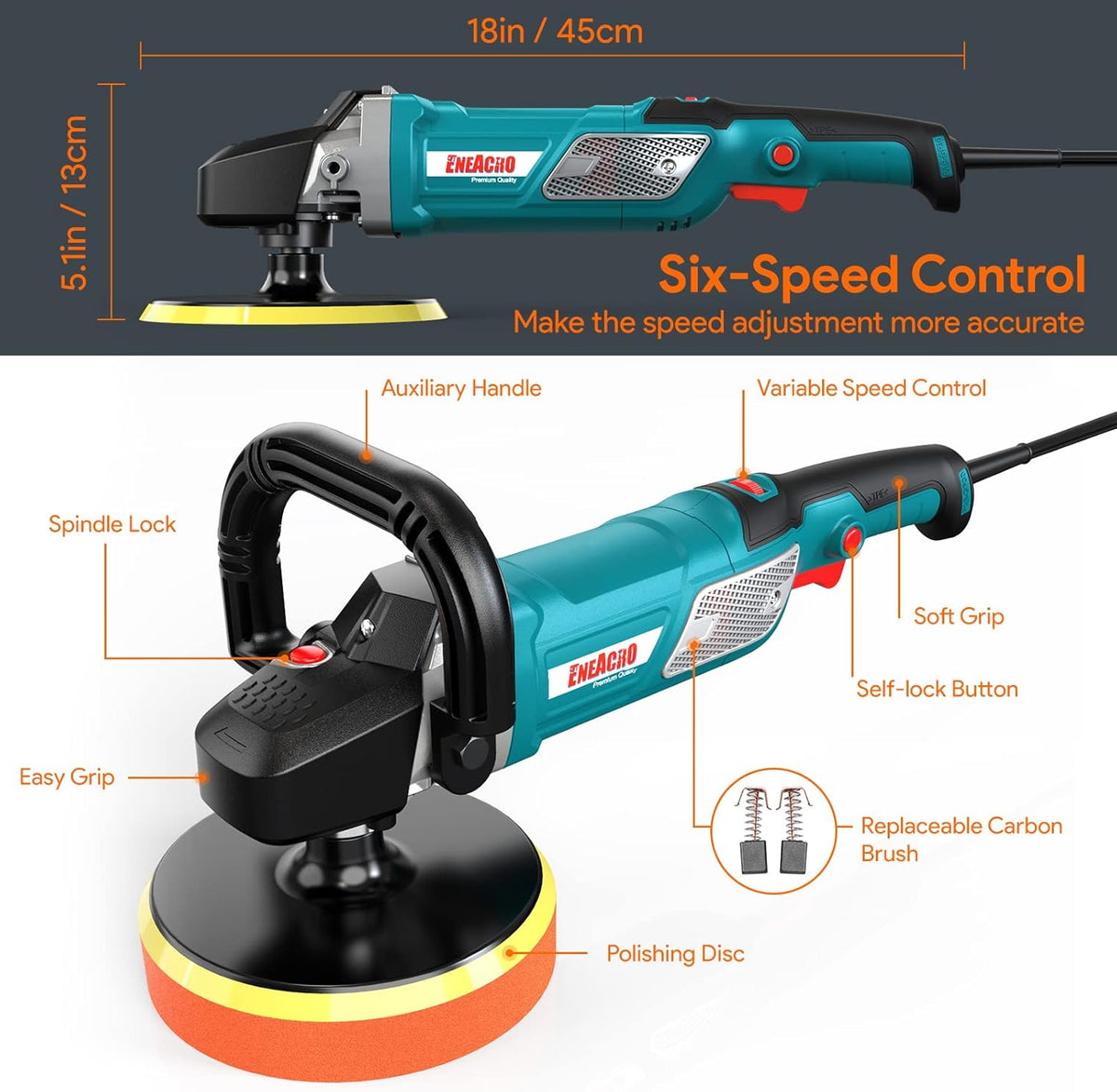 12 Amp 6-inch/7-inch Variable Speed Rotary Polisher R5560