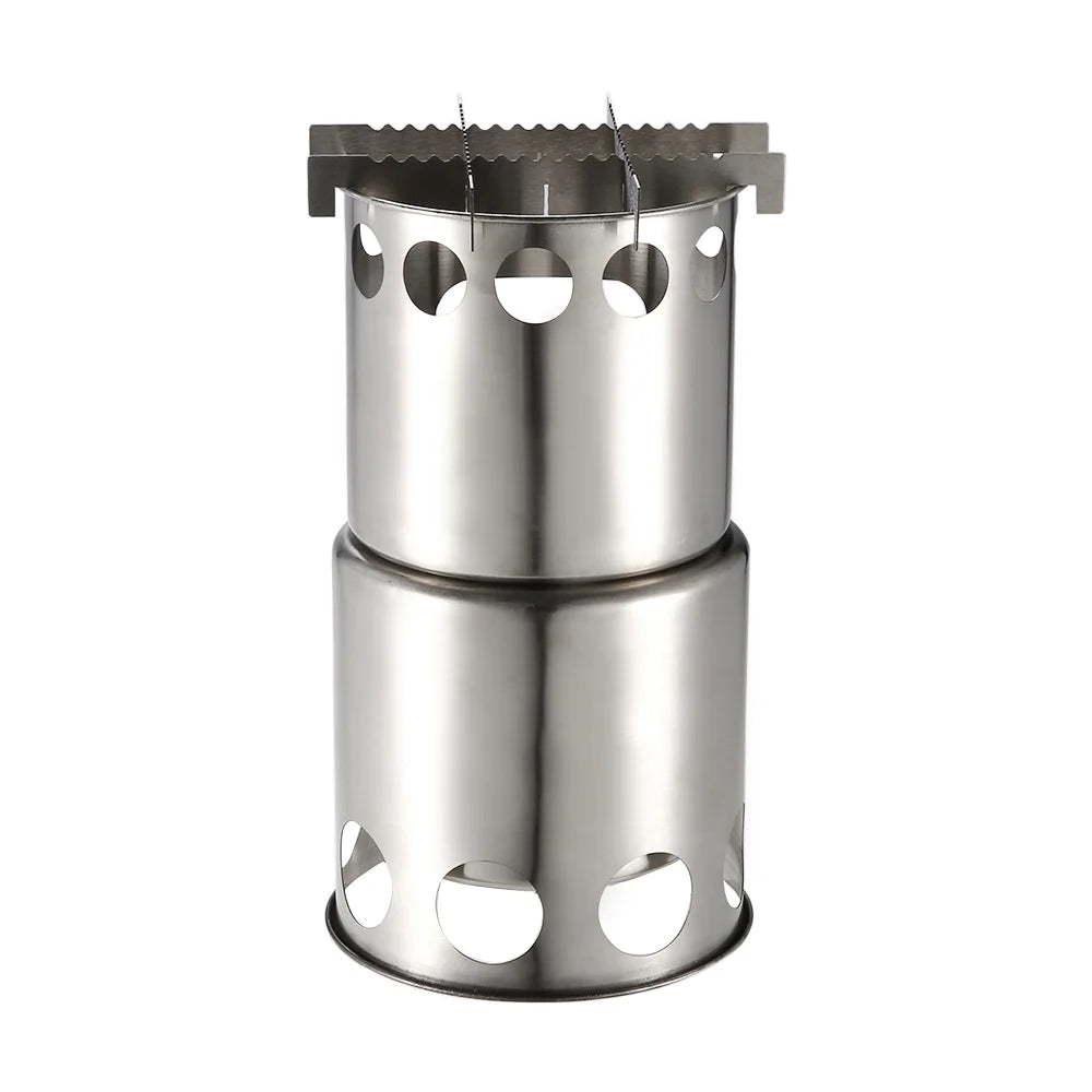 Portable Stainless Steel Wood Outdoor Cooking Camping Stove J388307