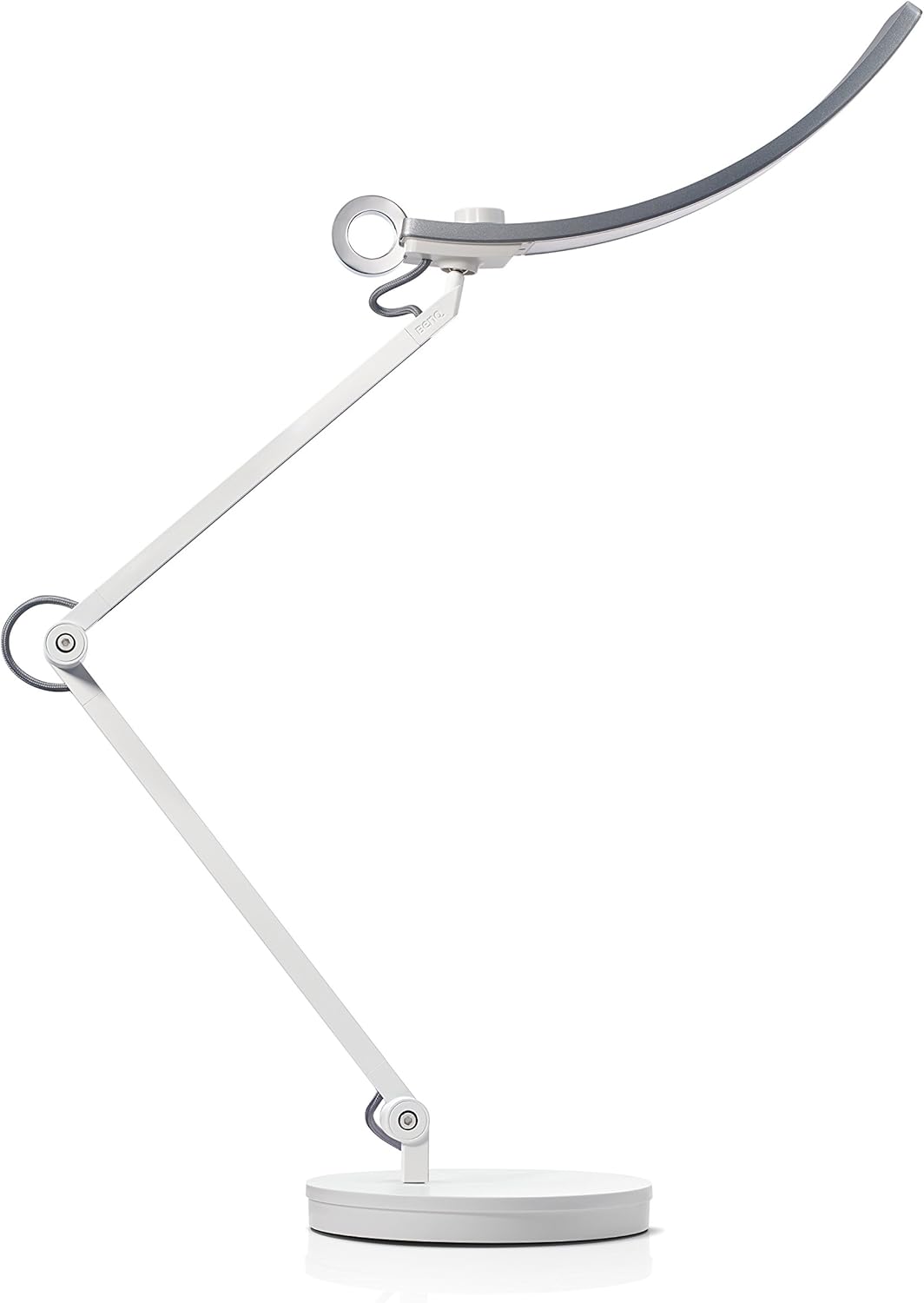 Silver LED Desk Lamp with Auto-Dimming, CRI 95, 35” Wide Illumination M88728