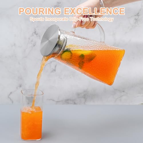 105OZ Borosilicate Glass Pitcher with Lid G7850