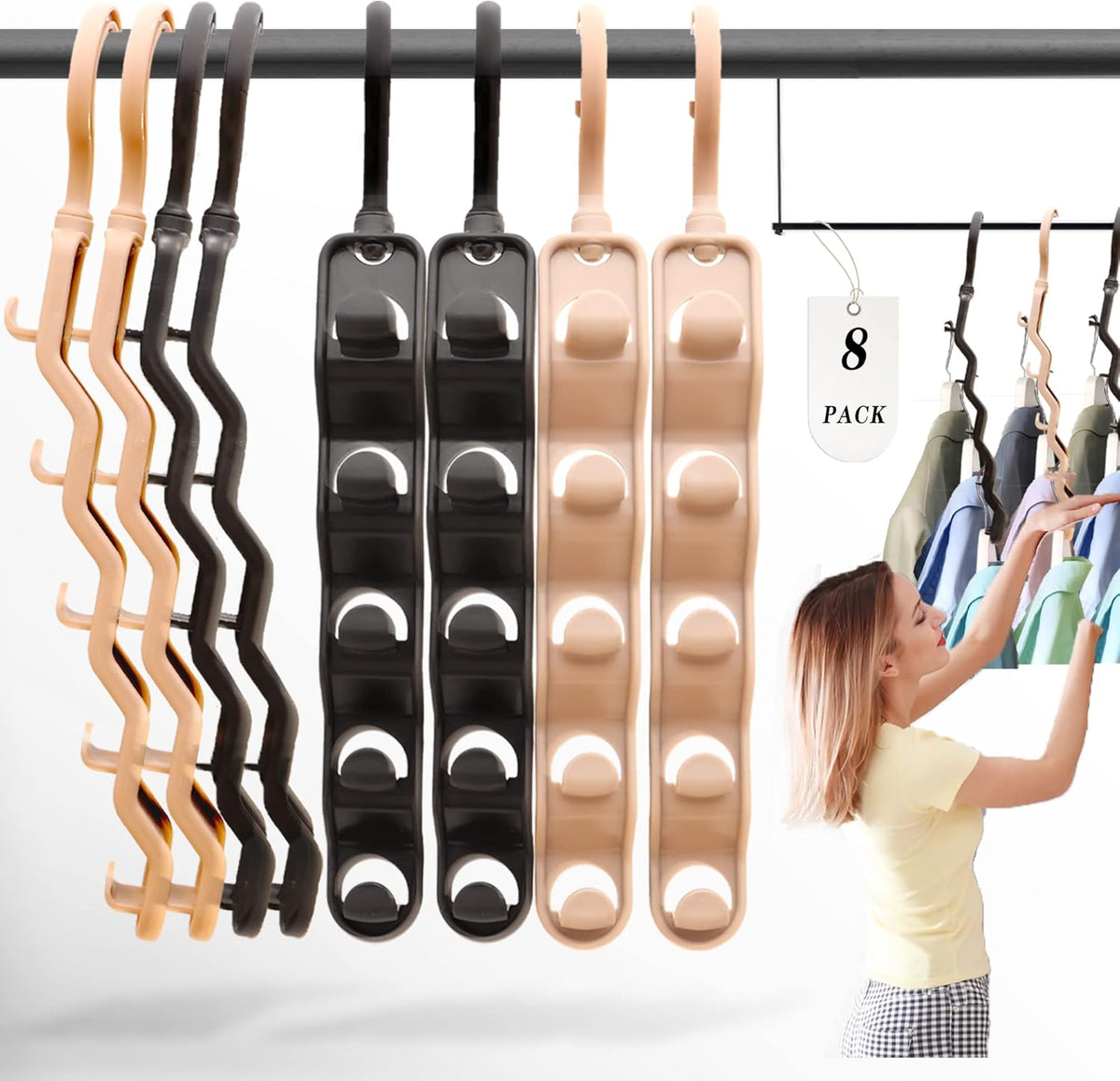 8 Pack Plastic Space Saving Closet Organizers V19785