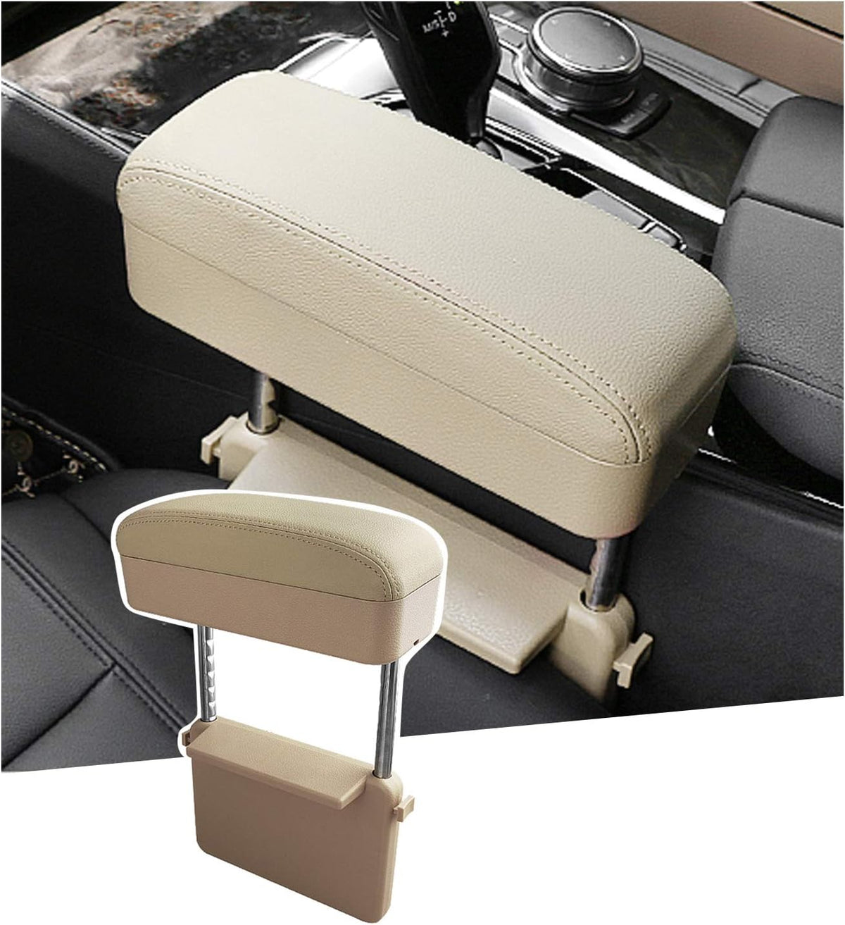 Black Adjustable Car Armrest Extender with Organizer I778