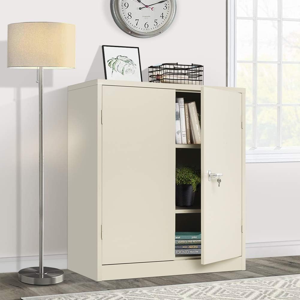 Lockable Steel Storage Cabinet with Doors and Shelves C2351