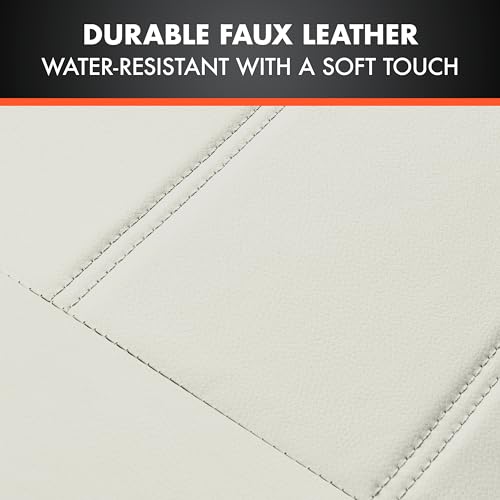 Beige Faux Leather Car Seat Covers Front Seats Only 4-Piece O8659