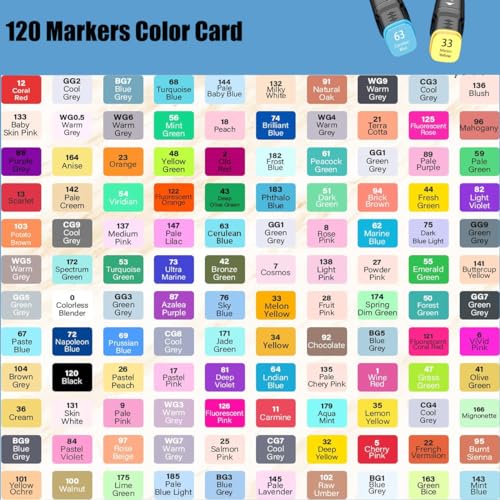120 Colors Dual Tip Alcohol Markers Set C751019