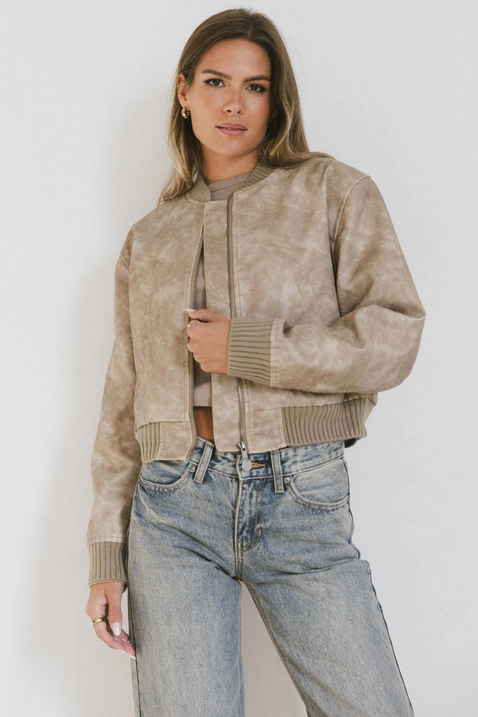 Tan Bomber Jacket T8339