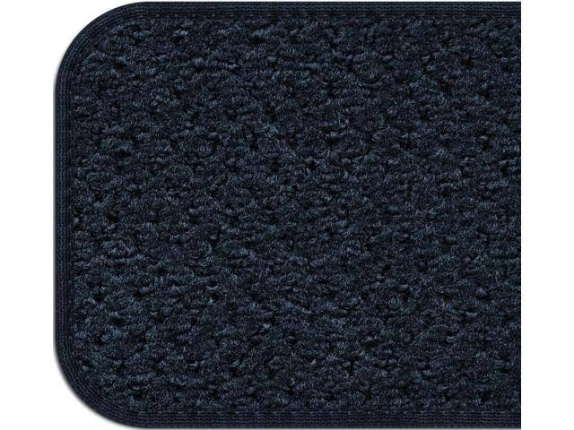 Set of 12 Attachable Indoor Carpet Stair Treads Navy Blue 8 in. x 30 in. O45280