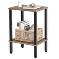 Rustic Brown and Black 2-Tier Narrow Side Table G182