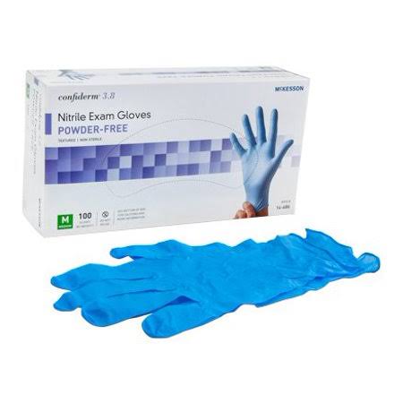 3.8 Exam Glove Medium Nitrile Blue, Case of 1000 J3586