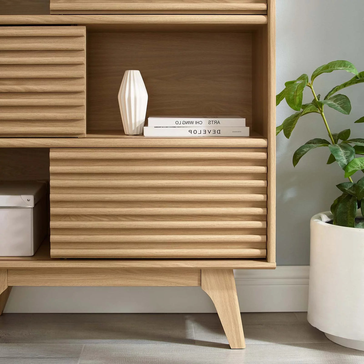 Brown Oak Wood TV Stand Console Table O6130