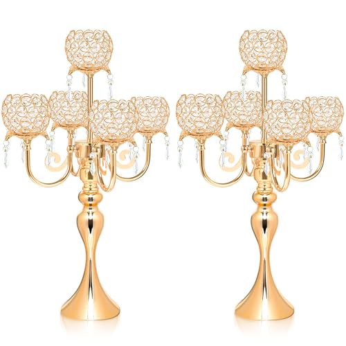 Black Metal Crystal Tea Light Candle Holders Set G81907