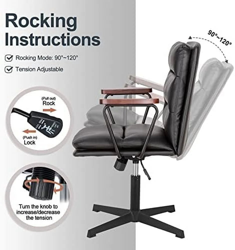 PU Padded Ergonomic Swivel Office Desk Chair with Wheels V780