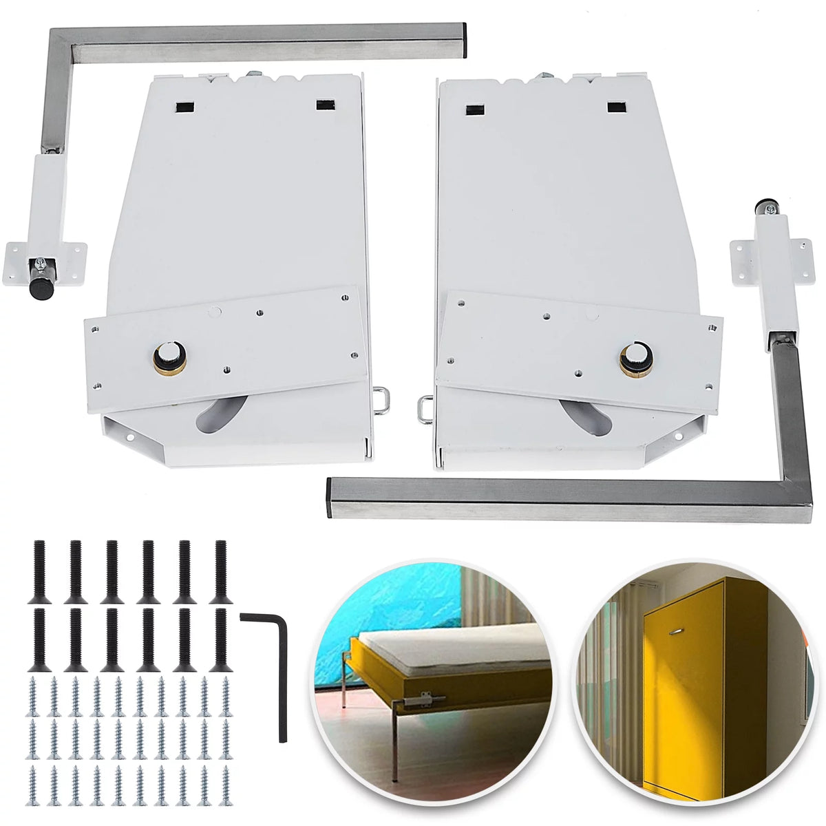 Murphy Bed Hardware Kit Vertical Mounting Heavy Duty Bed Support M730488