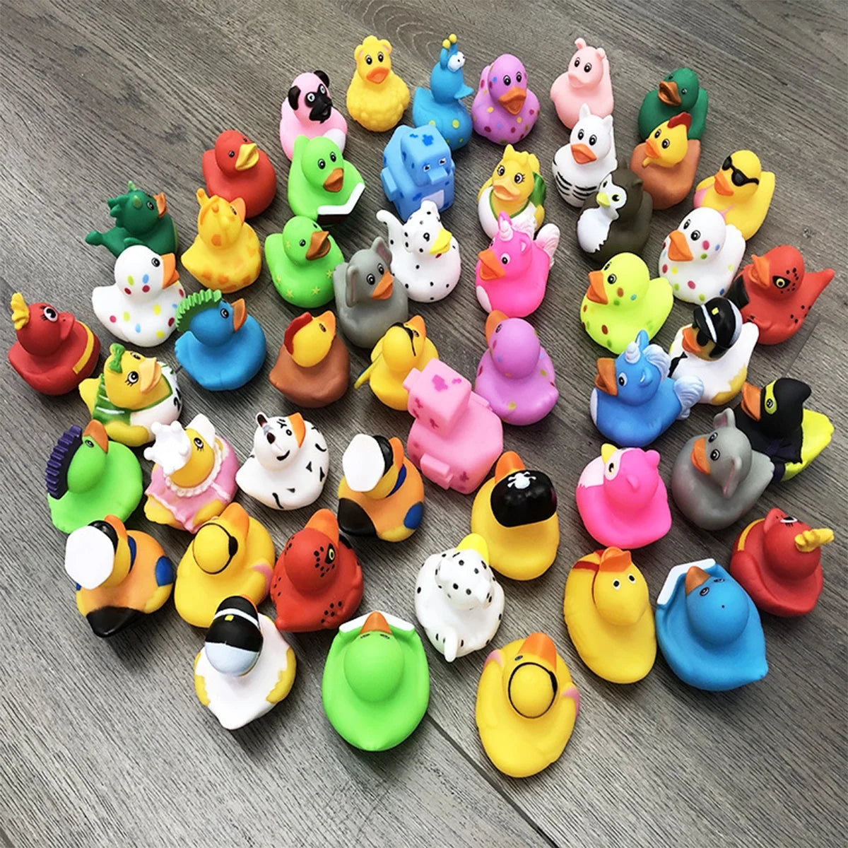 50 Pcs Assorted Rubber Duck Bath Toys E362