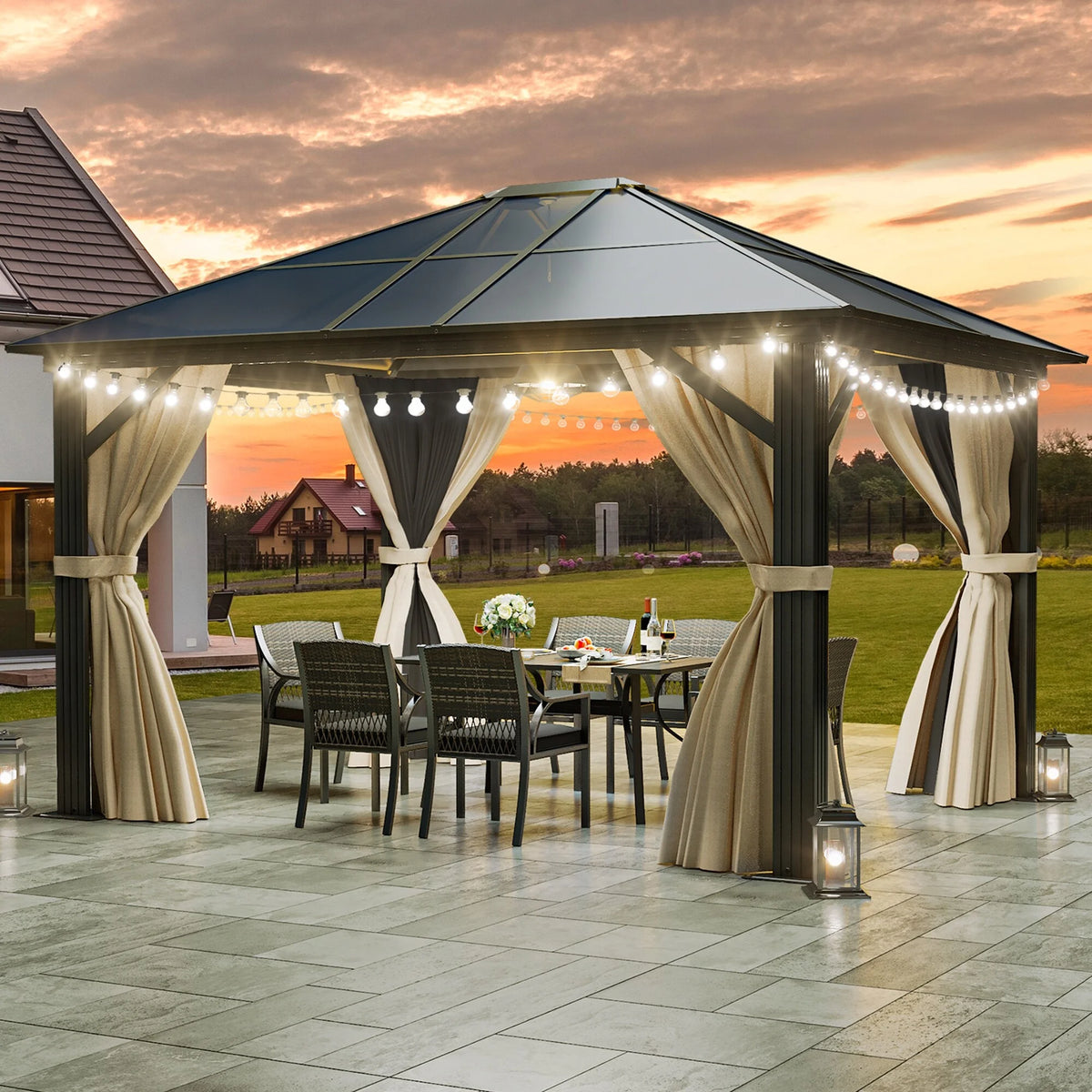 12 Ft. W X 10 Ft. D Outdoor Patio Gazebo G75731