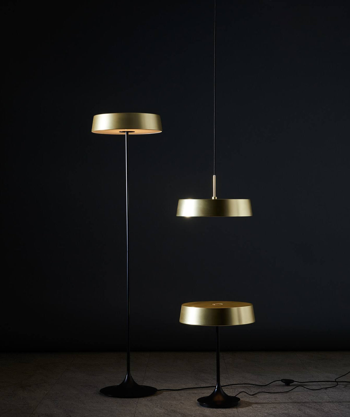 Matte Brass/Black LED Floor Lamp E300