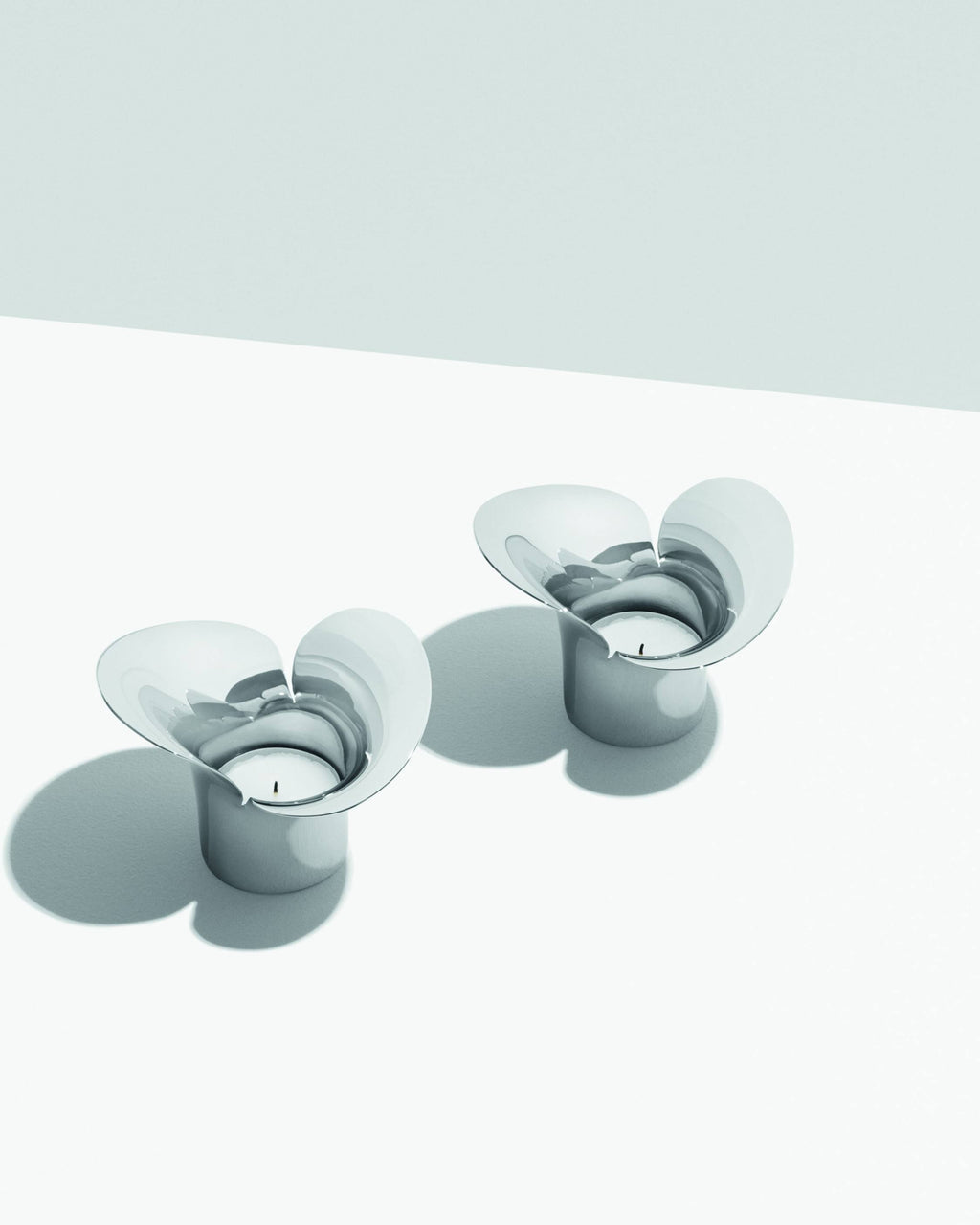 Set of 2 Stainless Steel Tea Light M8044