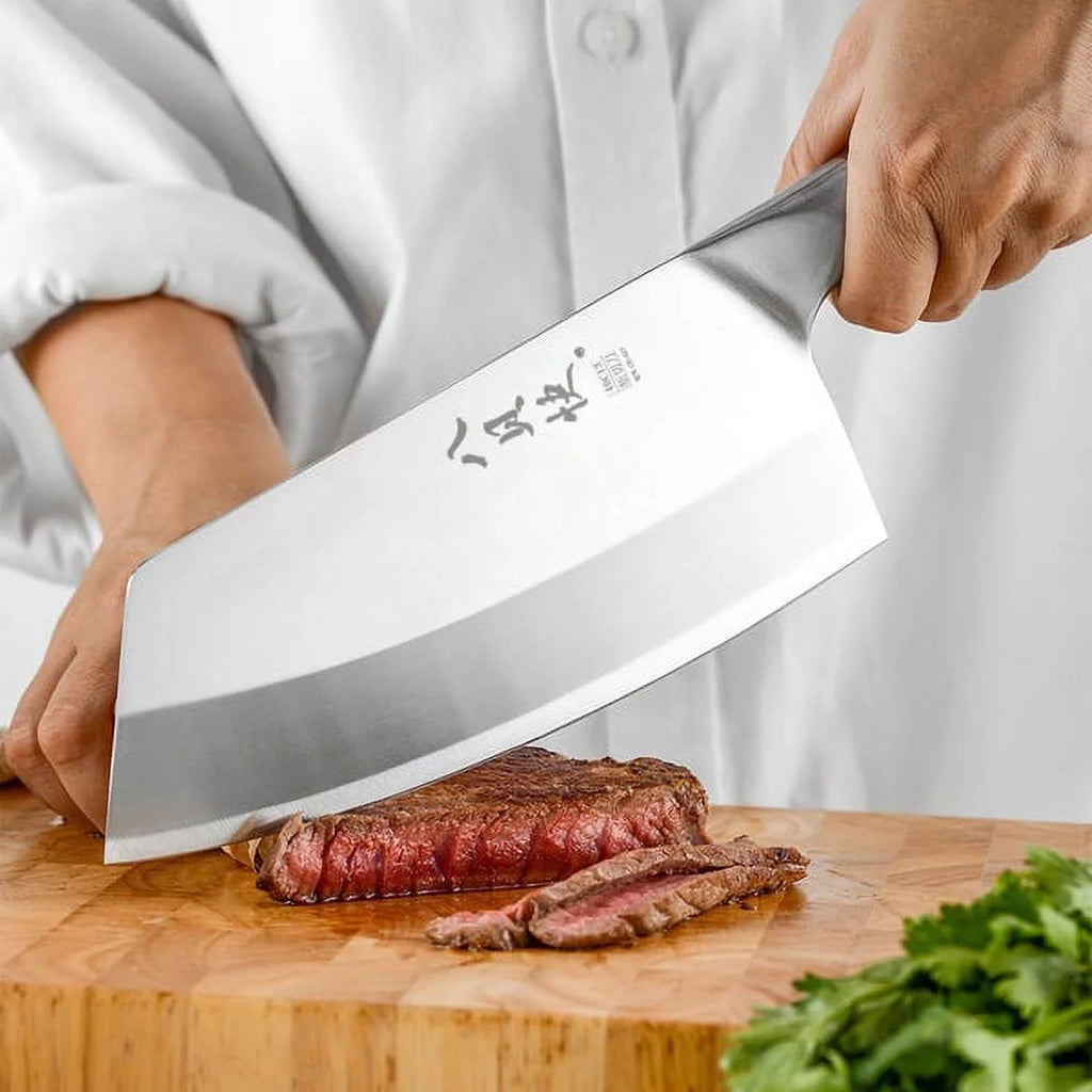 7-inch High Carbon Steel Full Tang Chef Knife with Wood Handle K674645