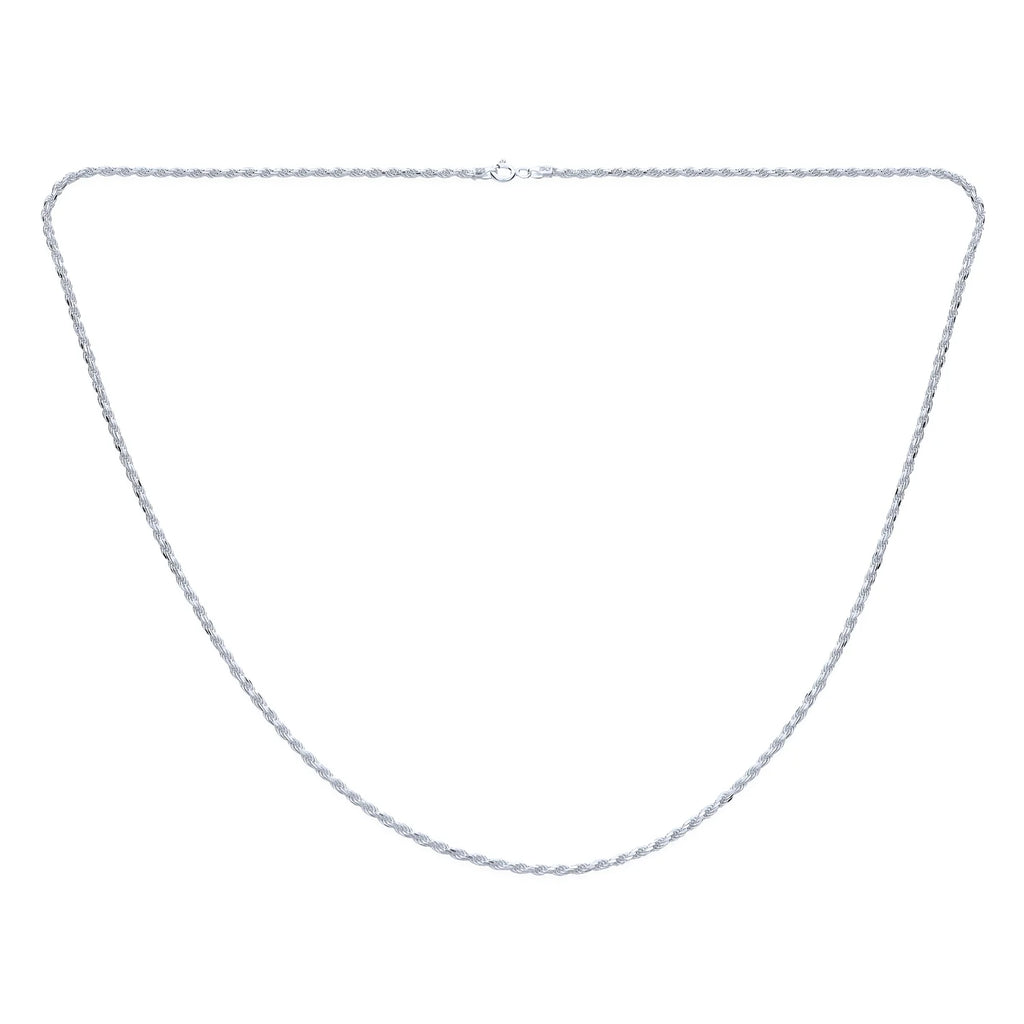 Sterling Silver Rope Link Chain Necklace S5694