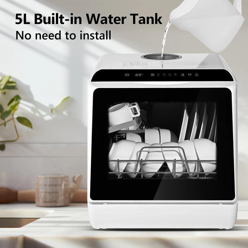 Portable Mini Countertop Dishwasher with 5-Liter Water Tank T2397