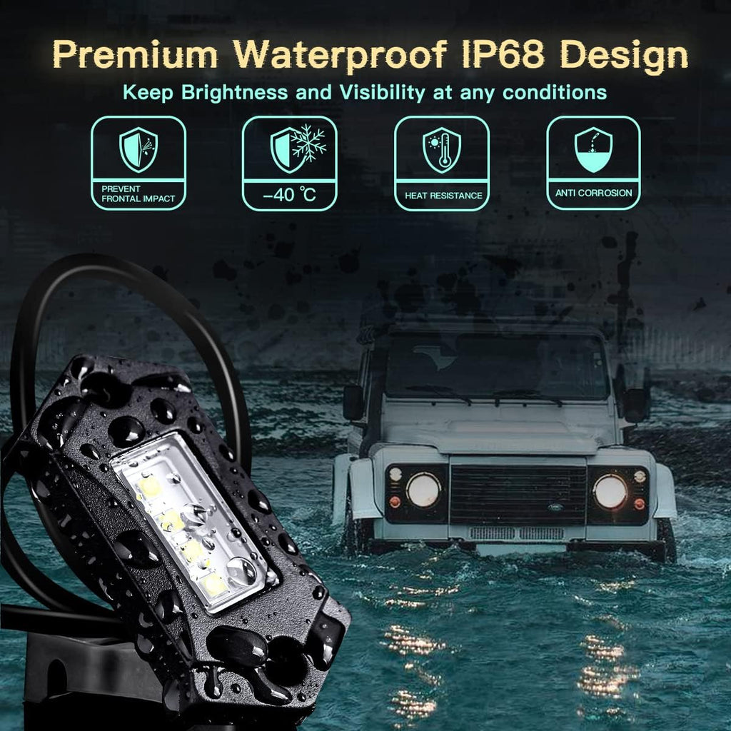 16Pods White LED Rock Lights H228