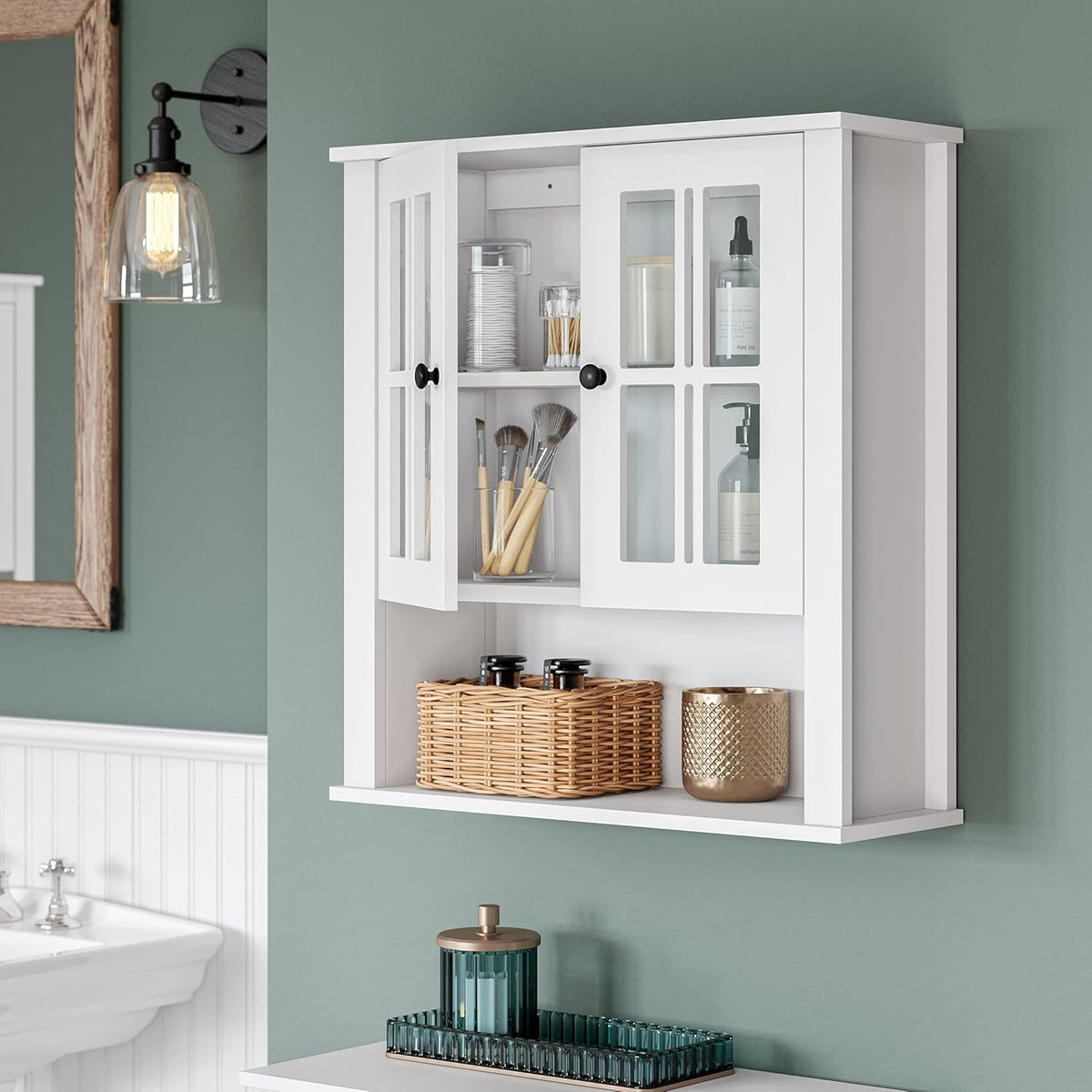 White Two Door Wall Cabinet I7556