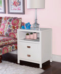 White 2-Drawer Side Table with Shelf U2000