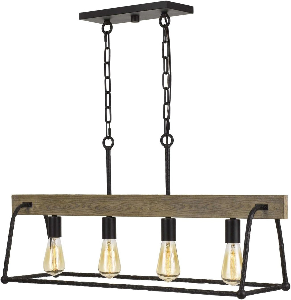 Four Light Chandelier in Black Finish I3596