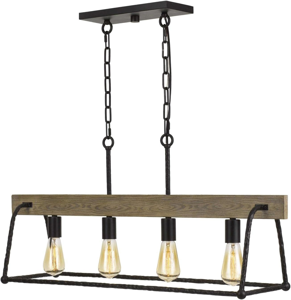 Four Light Chandelier in Black Finish I3596