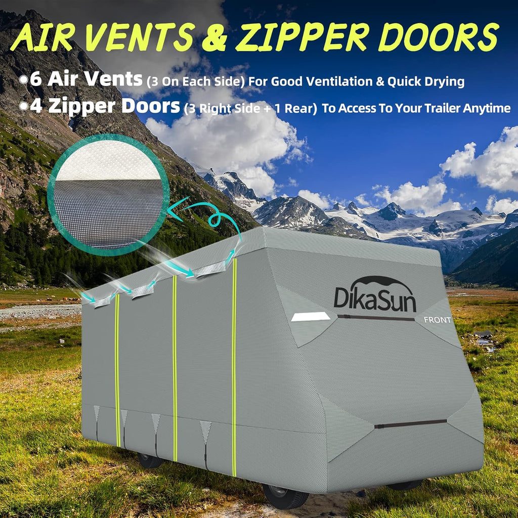 RV Cover Class C 6 Layers Heavy Duty Waterproof Windproof Anti-UV Camper Cover V15337