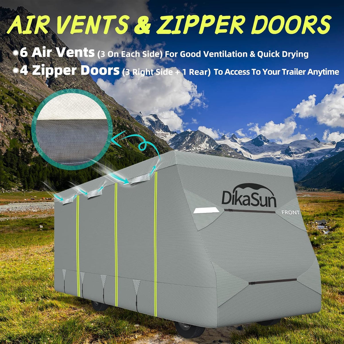 RV Cover Class C 6 Layers Heavy Duty Waterproof Windproof Anti-UV Camper Cover V15337