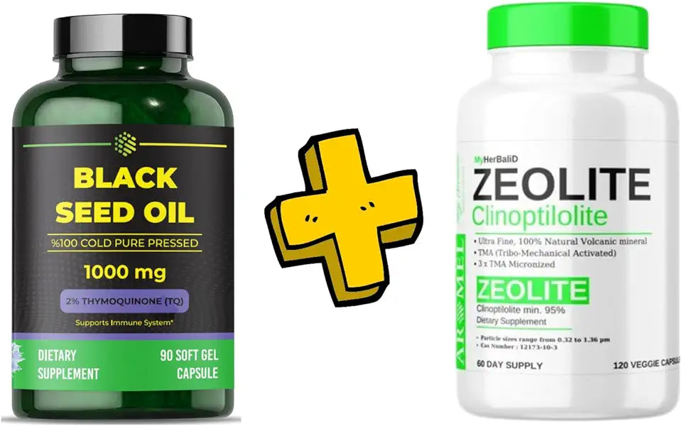 Black Seed Oil 90 Softgel Capsule, Zeolite Clinoptilolite Capsules 120 Capsules S772